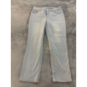 Chicos Jeans Women's Perfect‎ Stretch Slim Ankle Zip Denim Light Blue Size 4